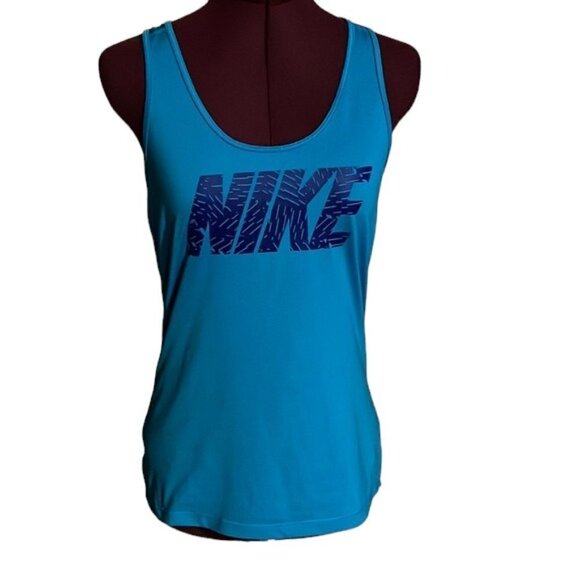 Nike Pro Women's Dri-Fit Blue Racerback Athletic Tank Top Size Medium - Picture 1 of 7